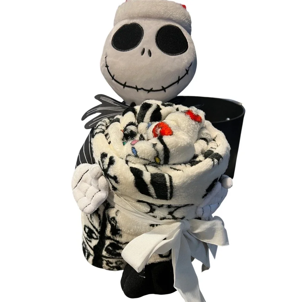NWT Disney Nightmare Before Christmas Jack Skellington Plush Buddy and Throw Set